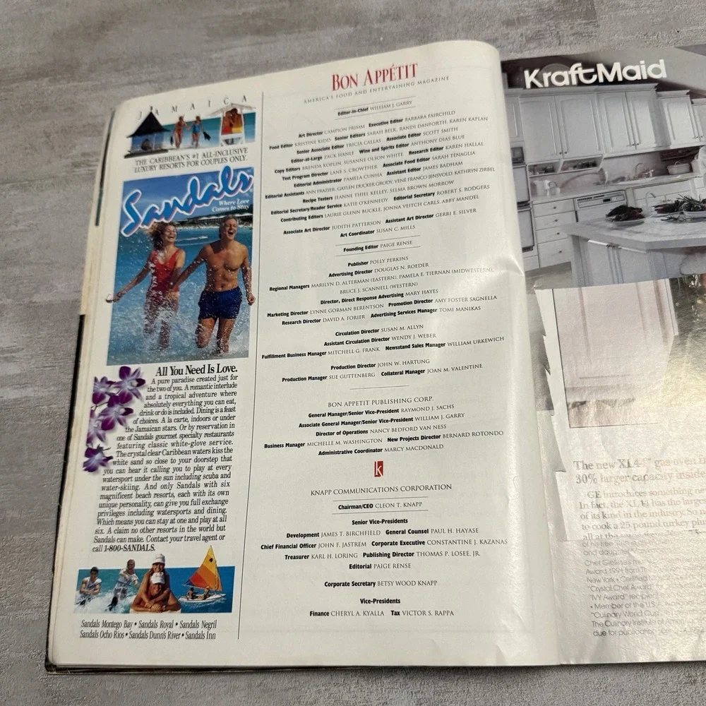 Bon Appetit Magazine New England Thanksgiving Cooking Recipe‎ November 1991